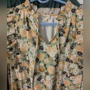 Entro Women's Floral Dress with Ruffle Sleeves